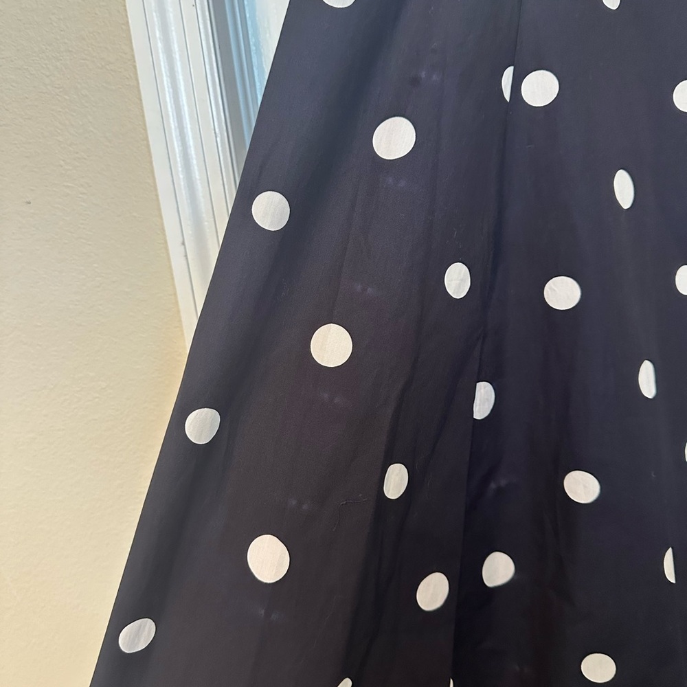 ⚡️NWT Elegant Navy and White Polka Dot Long Sleeve Dress - Picture 6 of 8